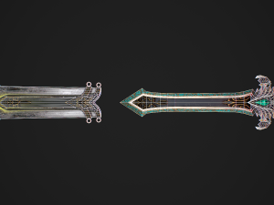 Fantasy Sword 25 With Scabbard 3D-Modell