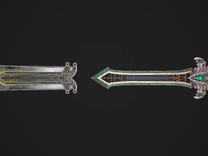 Fantasy Sword 25 With Scabbard 3D Model