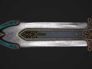 Fantasy Sword 25 With Scabbard 3D-Modell