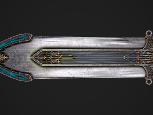 Fantasy Sword 25 With Scabbard 3D-Modell
