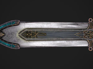 Fantasy Sword 25 With Scabbard 3D Model