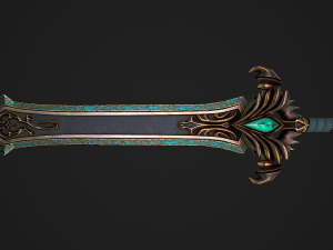 Fantasy Sword 25 With Scabbard 3D-Modell