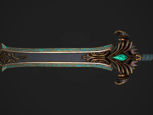 Fantasy Sword 25 With Scabbard 3D Model