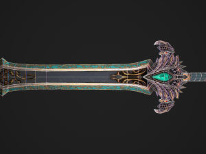 Fantasy Sword 25 With Scabbard 3D-Modell