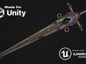 Fantasy Sword 26 With Scabbard 3D Модель