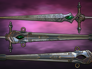 Fantasy Sword 26 With Scabbard 3D Модель