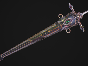 Fantasy Sword 26 With Scabbard 3D Модель