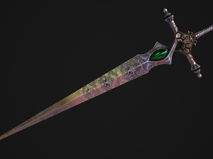 Fantasy Sword 26 With Scabbard 3D Модель