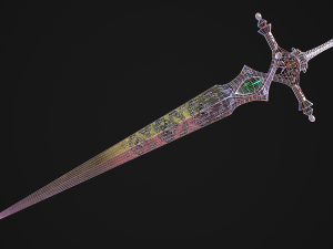Fantasy Sword 26 With Scabbard 3D Модель