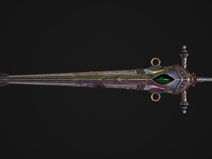 Fantasy Sword 26 With Scabbard 3D Модель