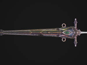 Fantasy Sword 26 With Scabbard 3D Модель