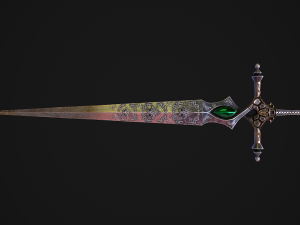 Fantasy Sword 26 With Scabbard 3D Модель