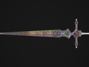 Fantasy Sword 26 With Scabbard 3D Модель