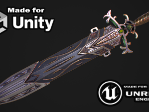 Fantasy Sword 29 With Scabbard 3D Model
