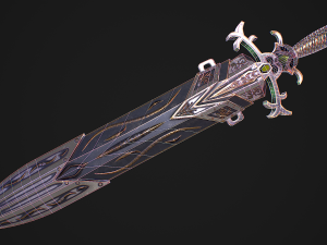 Fantasy Sword 29 With Scabbard 3D Модель