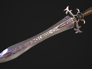 Fantasy Sword 29 With Scabbard 3D Модель