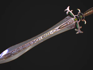Fantasy Sword 29 With Scabbard 3D Model