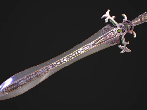 Fantasy Sword 29 With Scabbard 3D Model