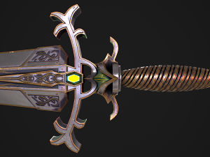 Fantasy Sword 29 With Scabbard 3D Модель