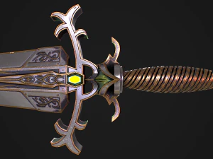 Fantasy Sword 29 With Scabbard 3D Model