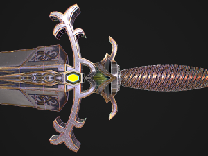 Fantasy Sword 29 With Scabbard 3D Модель
