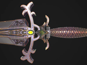 Fantasy Sword 29 With Scabbard 3D Model