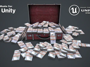 Suitcase With Money 3D Model