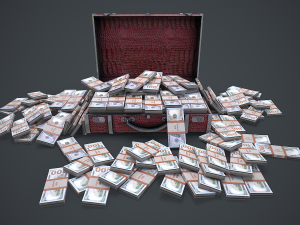 Suitcase With Money 3D Model