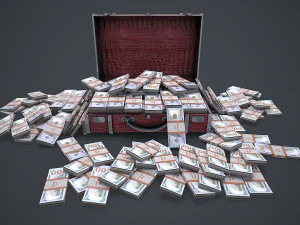 Suitcase With Money 3D Model