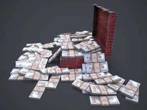 Suitcase With Money 3D Model