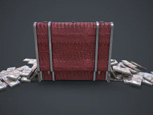 Suitcase With Money 3D Model