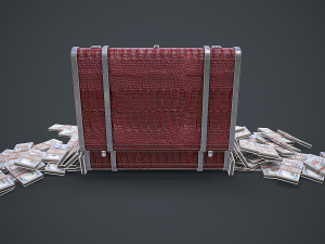 Suitcase With Money 3D Model