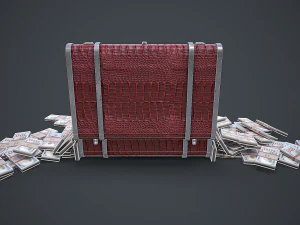 Suitcase With Money 3D Model