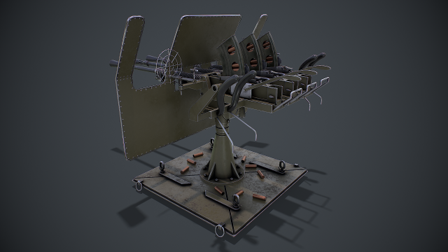 Machine G Turret 3D 模型 .c4d .max .obj .3ds .fbx .stl .blend 