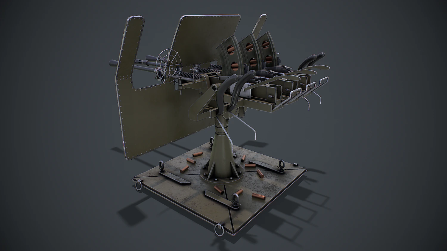 Machine G Turret 3D Model .c4d .max .obj .3ds .fbx .stl .blend 