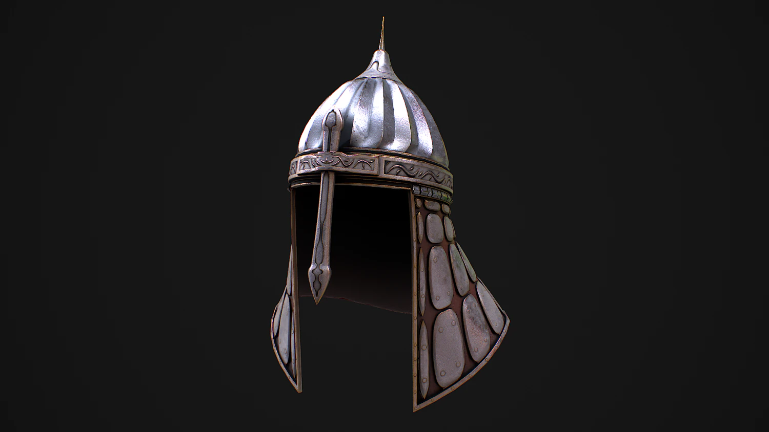 Medieval Helmet 2 3D Model .c4d .max .obj .3ds .fbx .stl .blend 