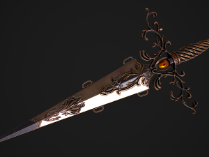 Fantasy Sword 27 With Scabbard 3D Model
