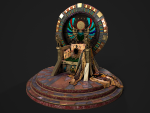 Egyptian throne with accessories 3D Model