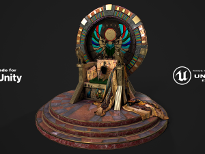Egyptian throne with accessories 3D Модель