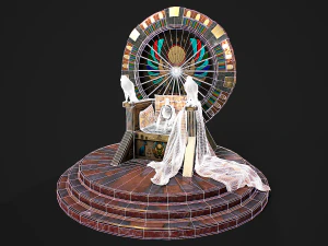 Egyptian throne with accessories 3D Model