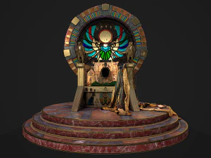 Egyptian throne with accessories 3D Model