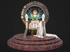 Egyptian throne with accessories 3D Модель