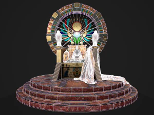 Egyptian throne with accessories 3D Model