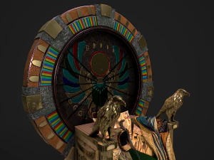 Egyptian throne with accessories 3D Model