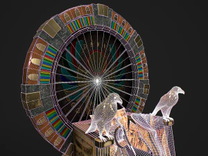Egyptian throne with accessories 3D Model