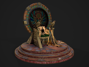 Egyptian throne with accessories 3D Модель