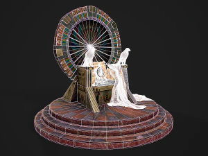 Egyptian throne with accessories 3D Model