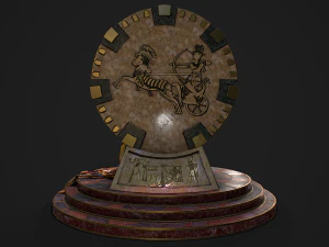 Egyptian throne with accessories 3D Model