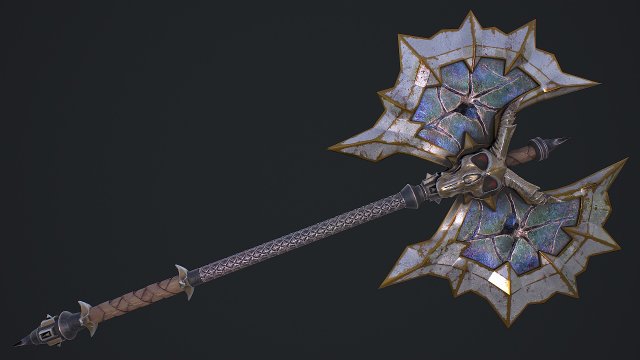 Fantasy axe 2 3D 模型 .c4d .max .obj .3ds .fbx .stl .blend