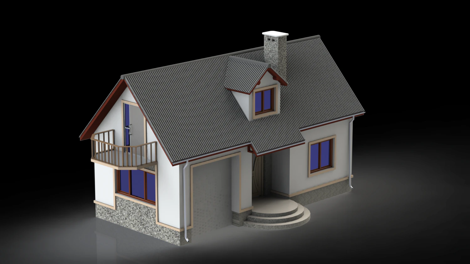 villa 3D Model .c4d .max .obj .3ds .fbx .stl .blend 